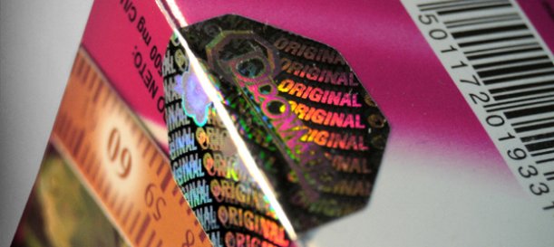 Holograma, sello de garantía del empaque