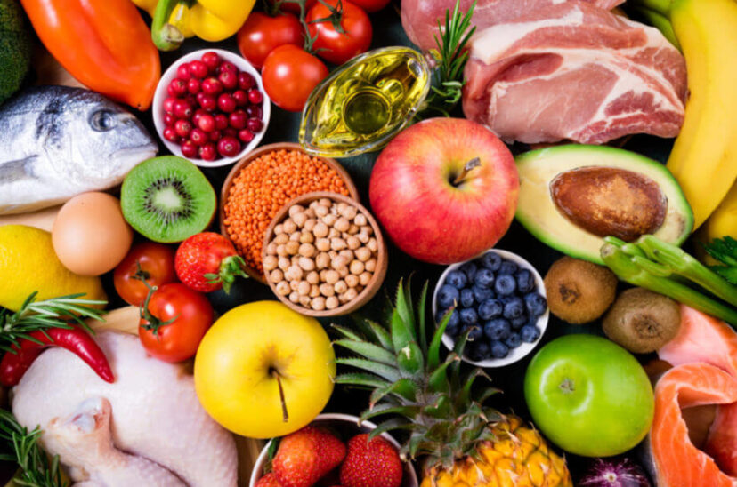 Frutas, verduras, carne, pescado