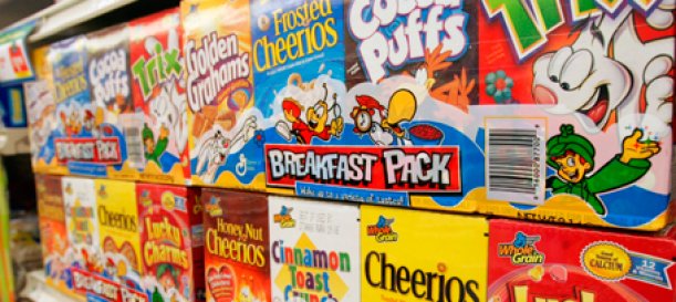El envase del cereal y los niños
