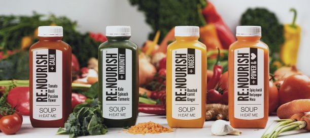 Sopas frescas Re:Nourish en envase grab and go