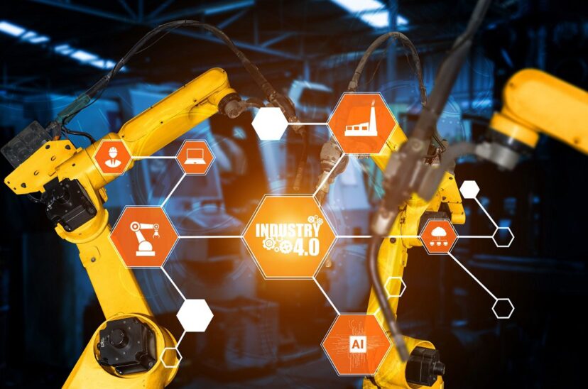 Smart industry robot arms for digital factory production technology