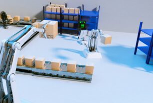 AI Robot arm Object for manufacturing industry technology Produc