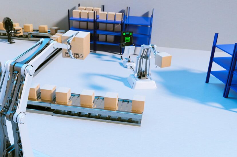 AI Robot arm Object for manufacturing industry technology Produc