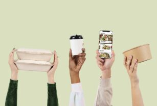 Eco-friendly food packaging delivery concept