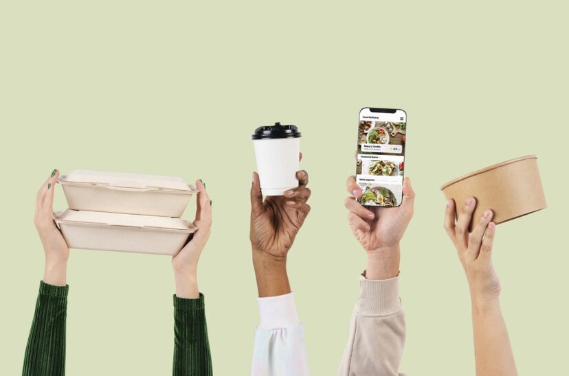 Eco-friendly food packaging delivery concept