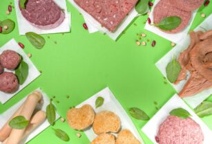 Lab-grown or plant based meat steak