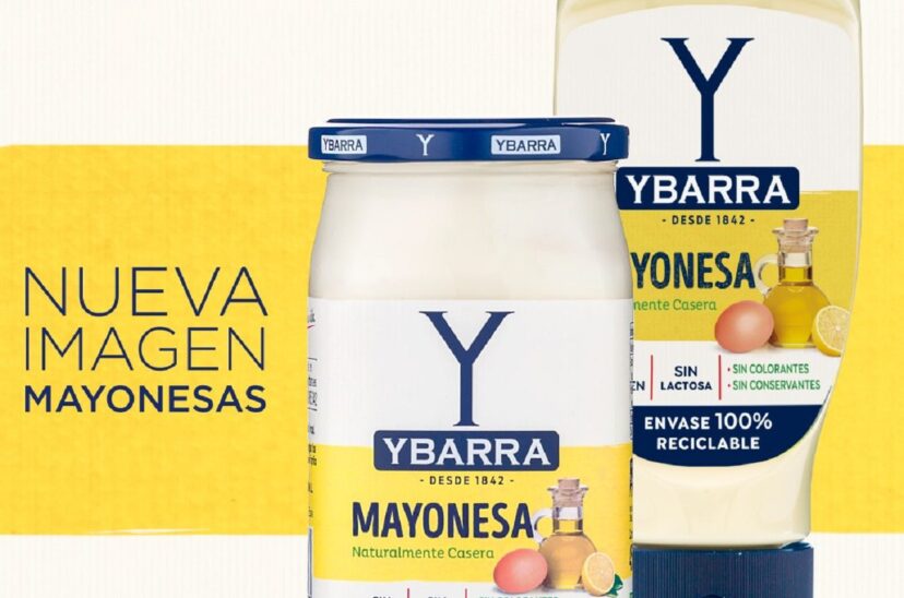 Ybarra renueva la imagen de toda su línea de mayonesas. Tanto en formato vidrio como en su presentación de envases boca-abajo.